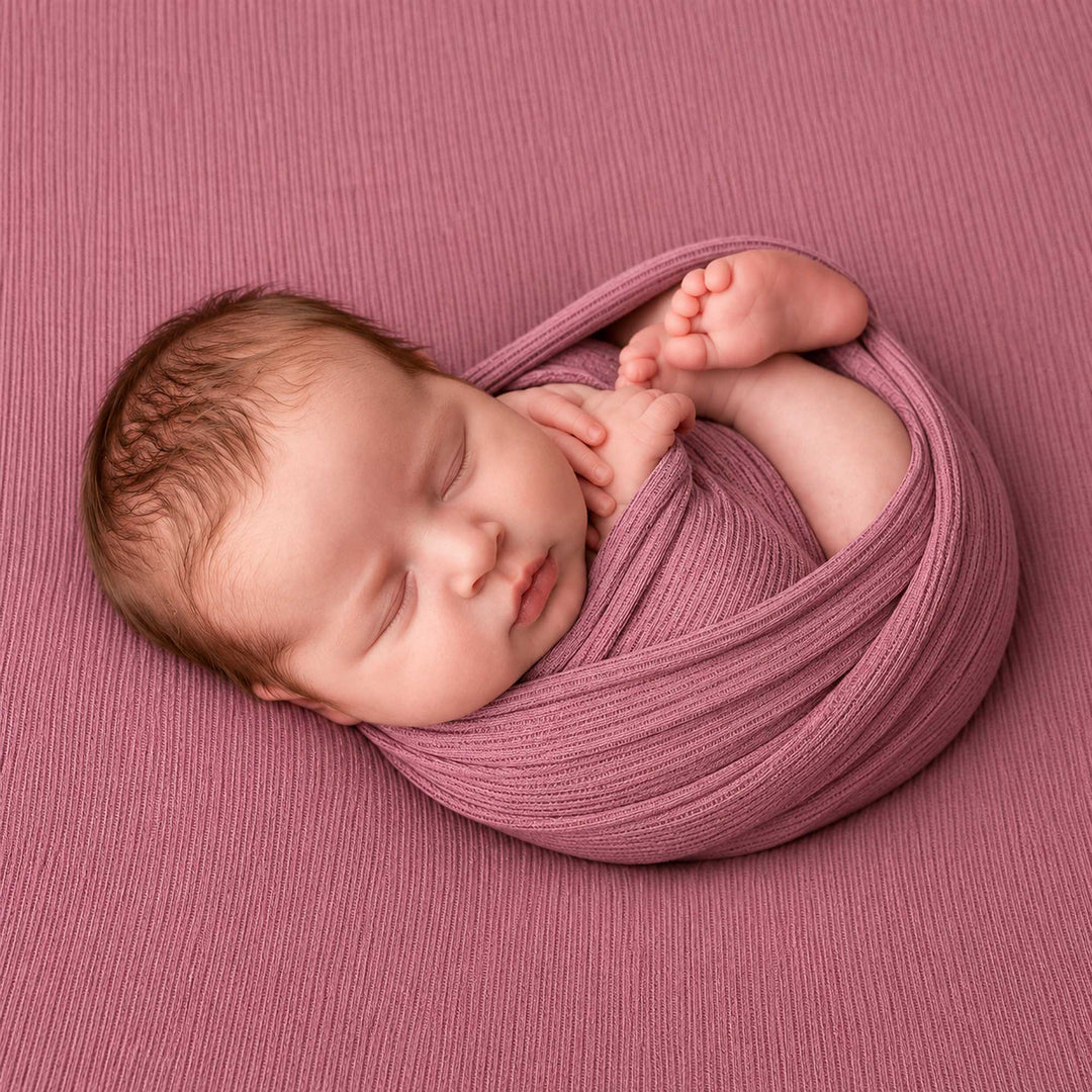 Minimalist Ribbed Jacquard Knit Elastic Fabric | Newborn Photography Props
