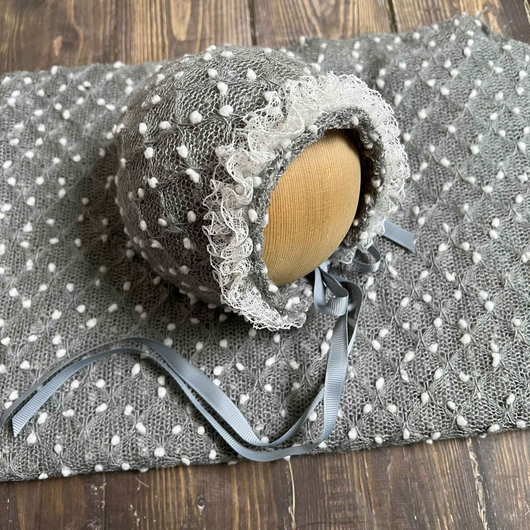 Newborn Polka Dot Wrap Headwear & Polka Dot Hat with Lace Trim