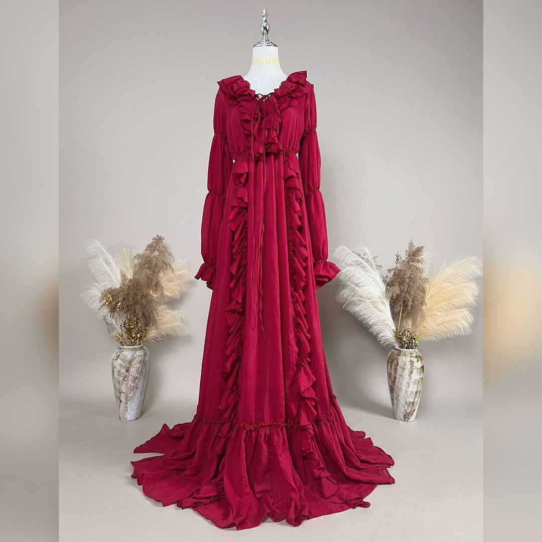 Kallectoria Gown | Vintage Tiered Ruffle Maternity Photography Dress | Pay What You Can