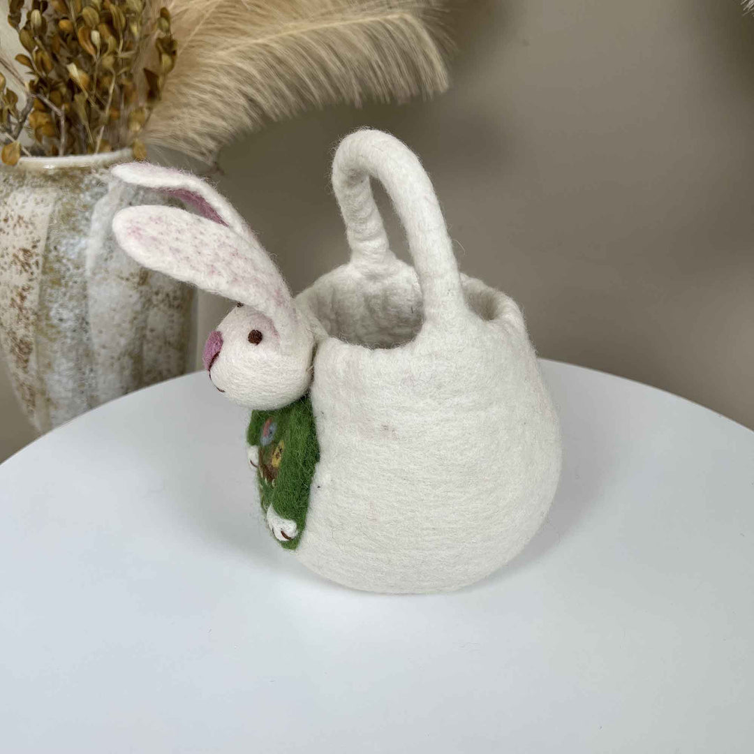 Handmade Felt Rabbit Basket
