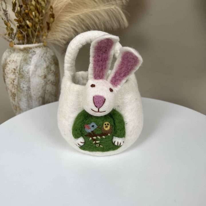 Handmade Felt Rabbit Basket