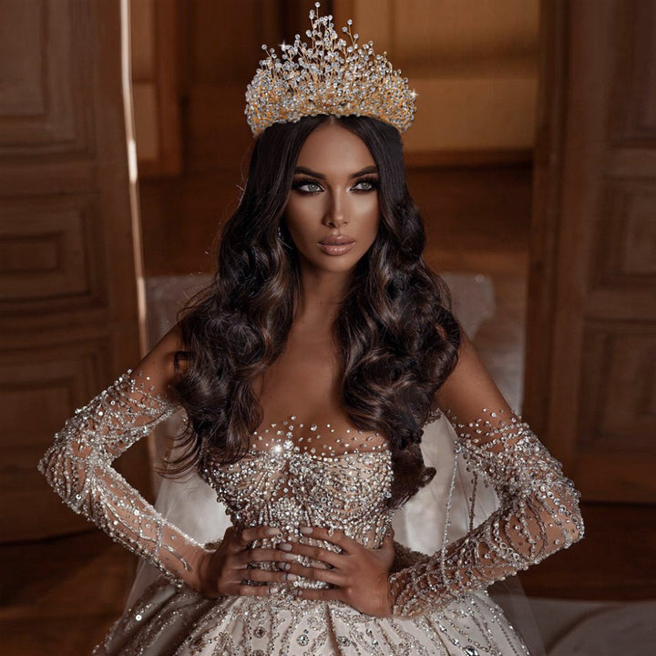 Luxurious Imitation Diamond Crown Headpieces