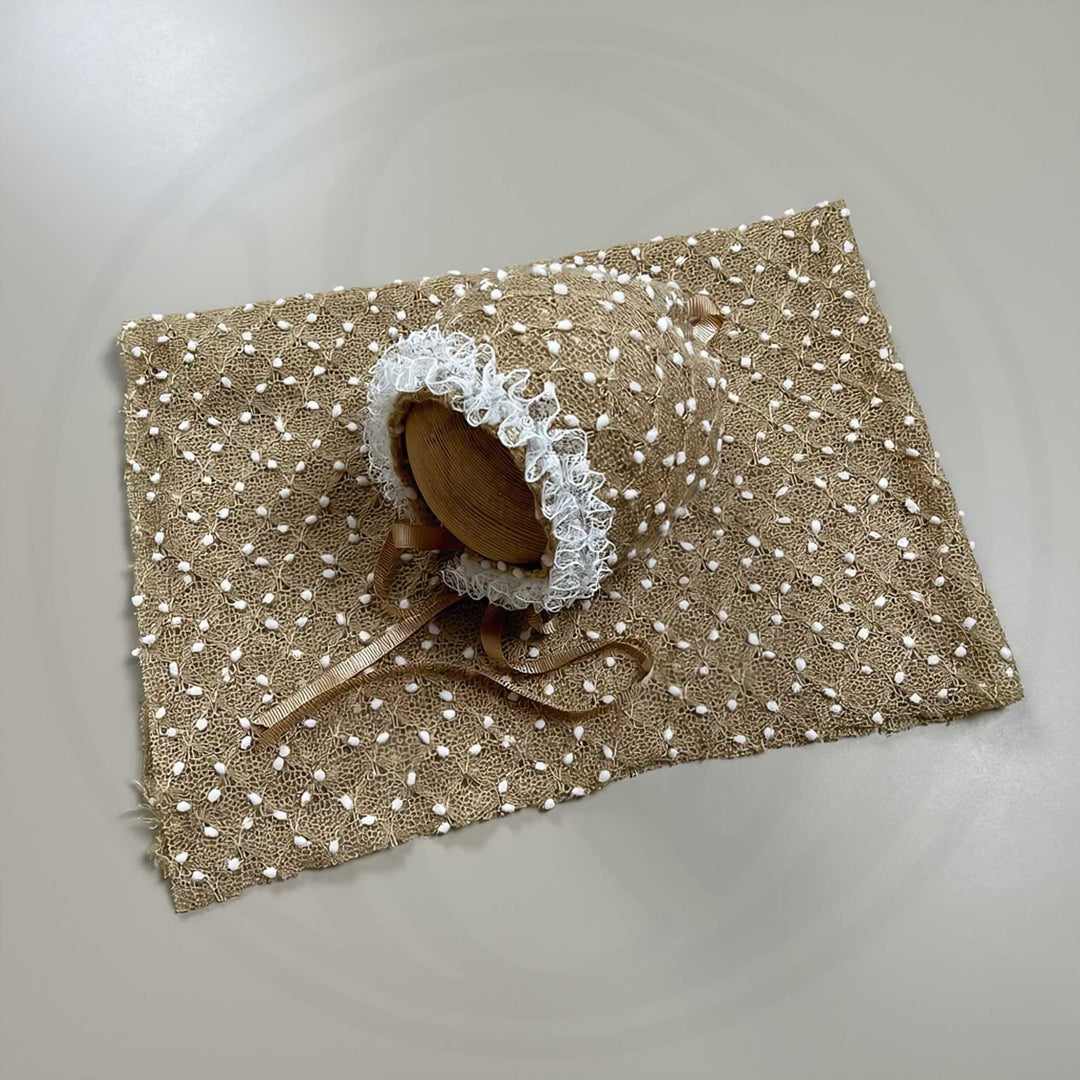 Newborn Polka Dot Wrap Headwear & Polka Dot Hat with Lace Trim