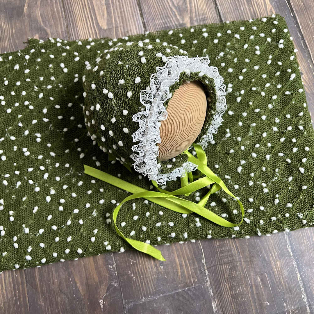 Newborn Polka Dot Wrap Headwear & Polka Dot Hat with Lace Trim