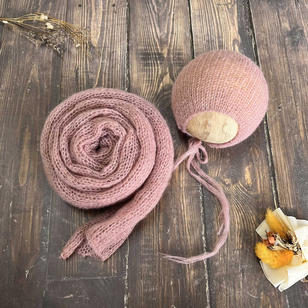 Soft Knit Wrap with Bonnet Set