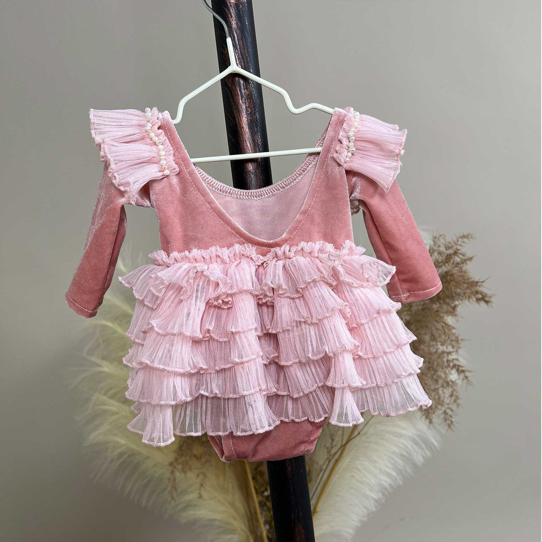 Vestido de recién nacida de tul con estrellas