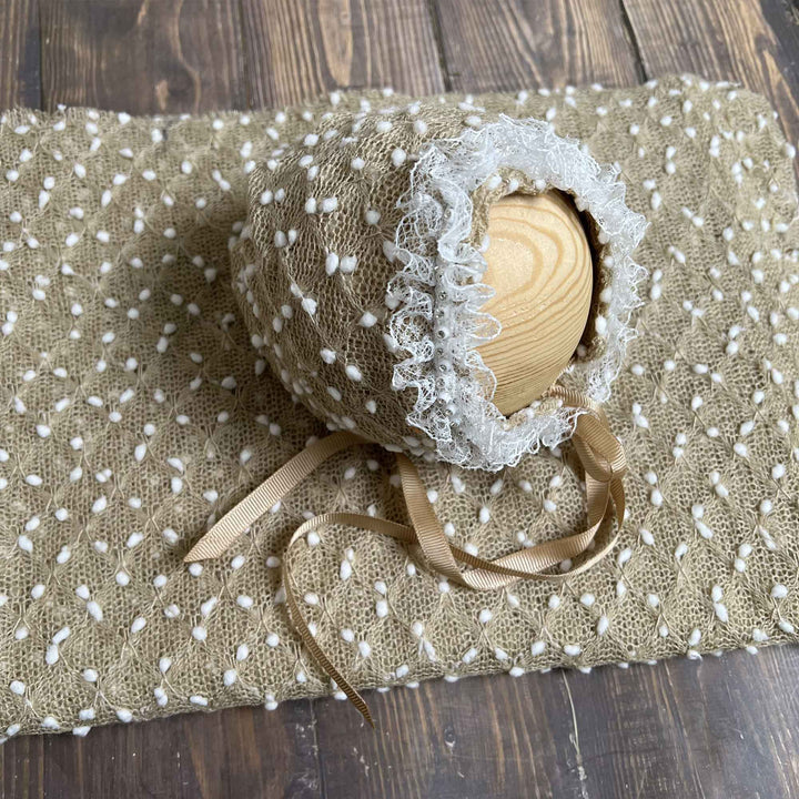 Newborn Polka Dot Wrap Headwear & Polka Dot Hat with Lace Trim