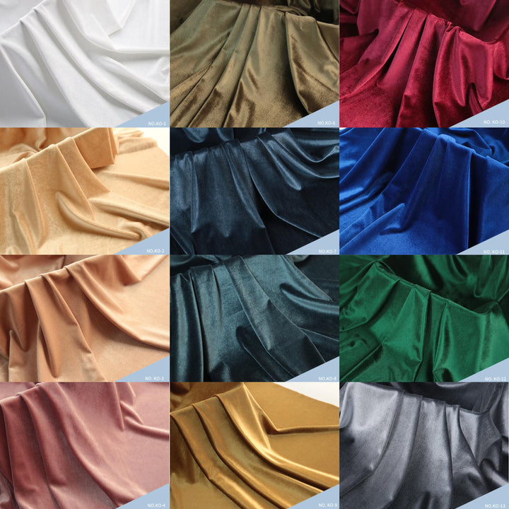 This is a large grid of twelve fabric swatches in various colors. This is a Ediwna dress color-options reference image rather than a single product photo.
