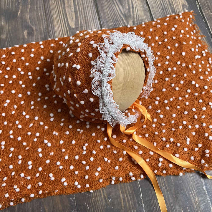 Newborn Polka Dot Wrap Headwear & Polka Dot Hat with Lace Trim