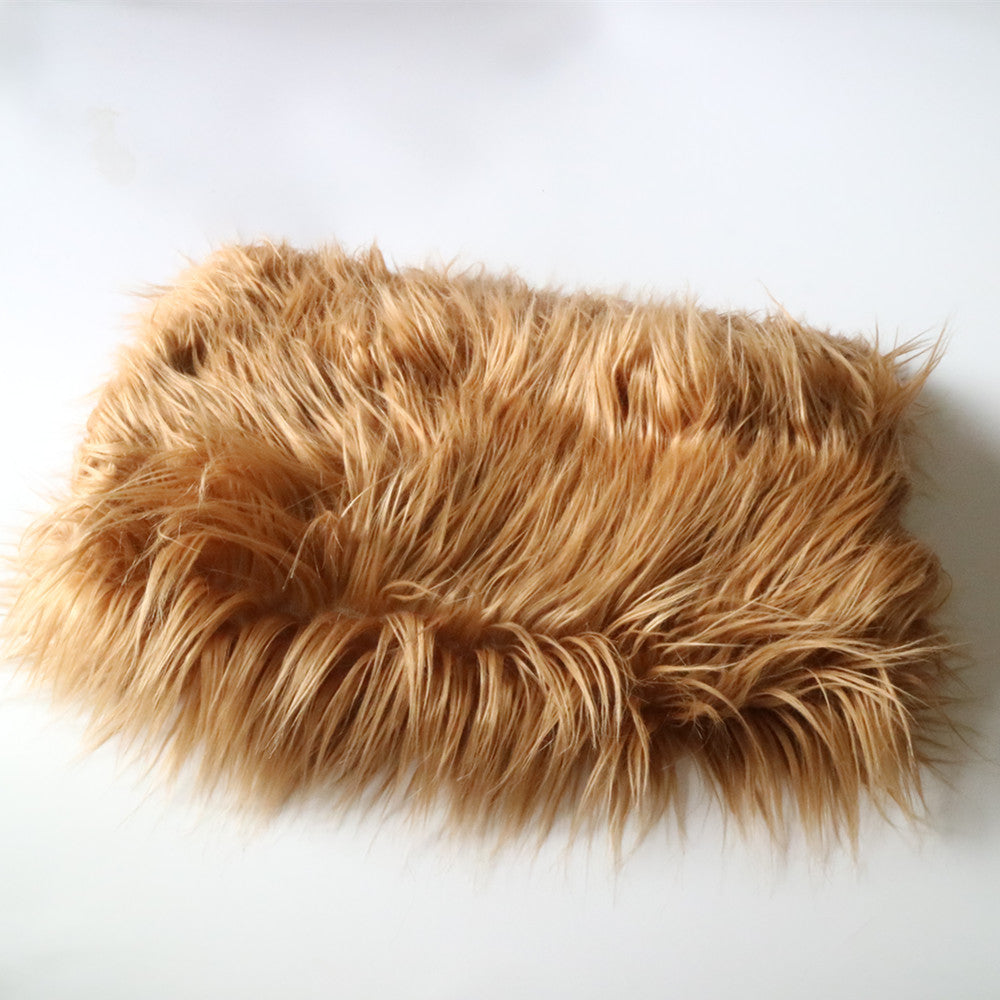 Clearance Long Pile Faux Fur Newborn Blanket Layering Mongolia Blanket Newborn Photo Props 150x100cm - Don&Judy Newborn&Maternity photography props