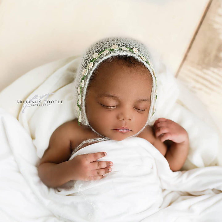 Green Flower Bonnet